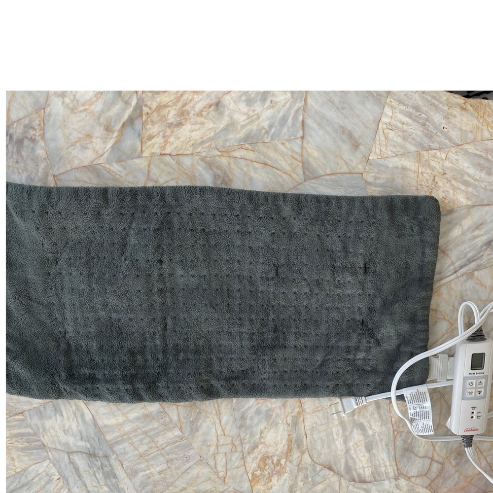 Pure Enrichment Electric Heating Pad PEHPAD24 Gray Microplush Sunbeam Controller